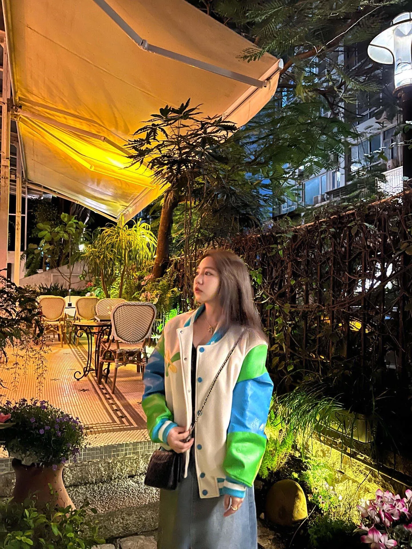 Louis Vuitton/Louis Vuitton duck towel embroidered sleeves old flower embossed baseball jacket